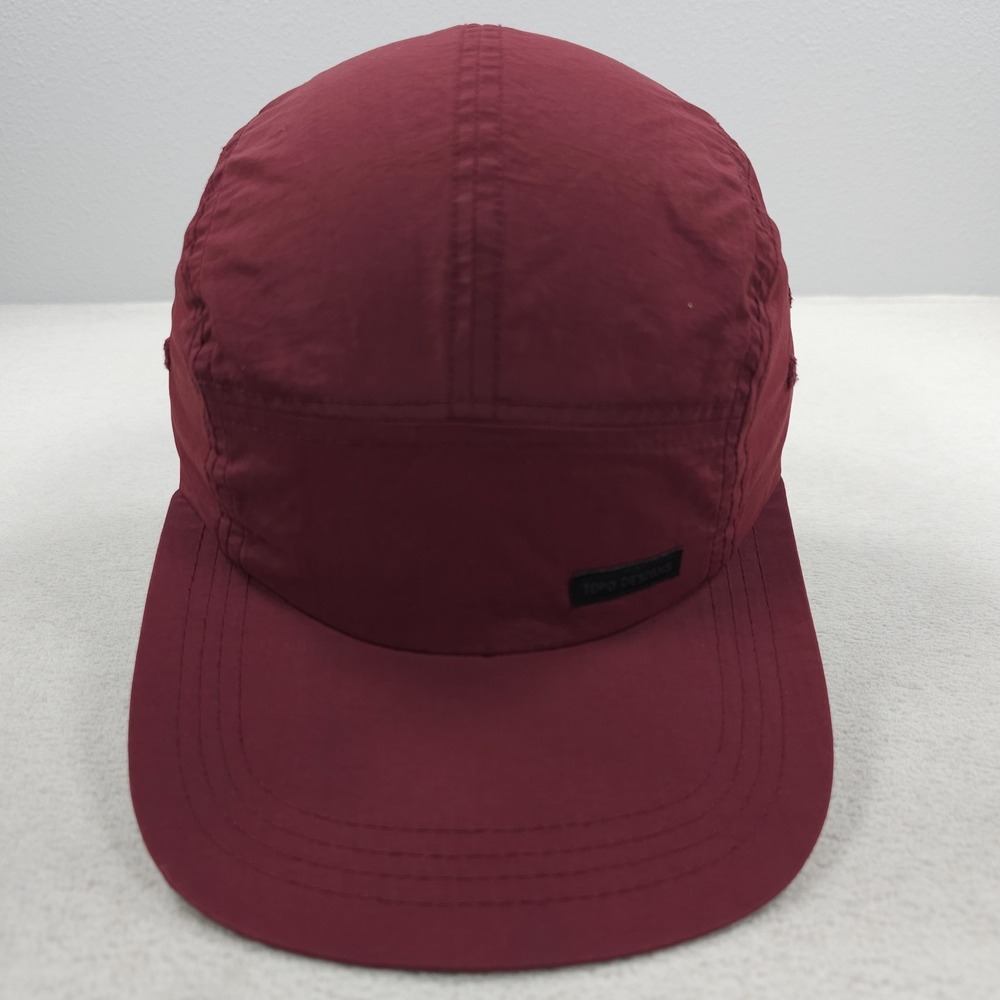 Topo Designs 5 Panel Running Hat Unisex Red Strap Back Lightweight Vented